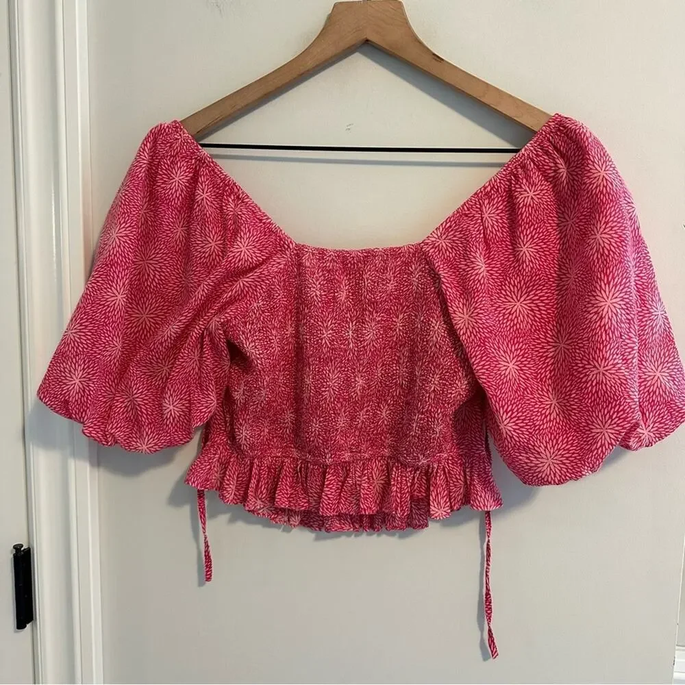 Tuckernuck Banjanan Pink Cropped Top Small